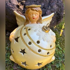 Light-Up Ceramic Angel — Color-Changing Rainbow Glow — Original Gift Box